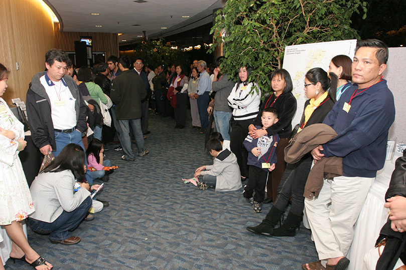 Hundreds of members of the Holy Vietnamese Martyrs Catholic Church, Norcross, gather outside the auditorium of the Gwinnett Justice and Administration Center as part of the overflow crowd. Parishioners showed up in large numbers to express their opposition to the proposed development of a waste transfer station near their church. Some 450-460 others filled the auditorium’s seating capacity on the inside.