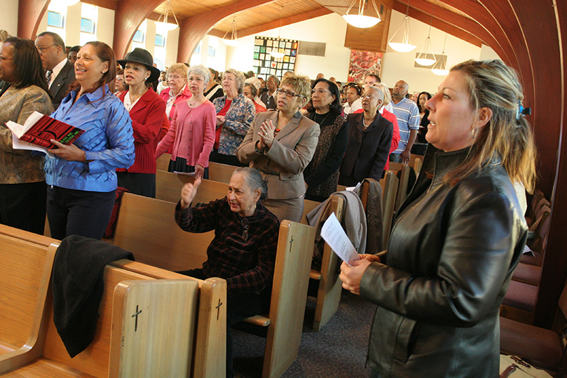 Even though Our Lady of Lourdes was founded nearly 100 years ago as an African-American Catholic community, today it is a diverse community of various ethnicities. Photo By Michael Alexander