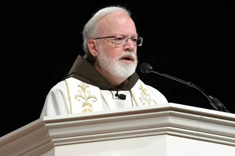 Cardinal Sean OâMalley of Boston delivers his homily during the opening period of adoration and benediction. Photo By Michael Alexander