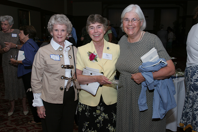 Grey Nun of the Sacred Heart Sister Joan Daly, center, converses with Penny Krautter of Our Lady of the Assumption Church, Atlanta, left, and Mary Peek of Immaculate Heart of Mary Church, Atlanta. Krautter was taught by the Grey Nuns in elementary and high school. Peek attended high school and college with some of the Grey Nuns and her sister has been a Grey Nun for 49 years. Photo By Michael Alexander

                                                          (Page 16, September 16, 2010 issue)