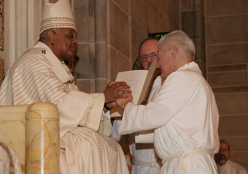 Steven William Shawcross of St. Thomas Aquinas Church, Alpharetta, pledges his obedience to Archbishop Wilton D. Gregory and his successors. Photo By Michael Alexander