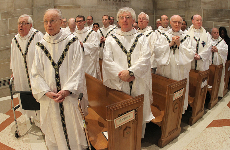 Clergy fill the Cathedral of Christ the King, Atlanta, for Archbishop John F. Donoghue's Nov. 17 funeral Mass. Photo By Michael Alexander