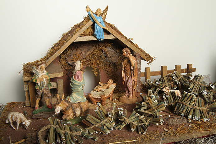 This crèche with ceramic pieces was also purchased in Columbus, Ga. Photo By Michael Alexander