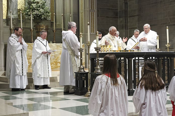 Archbishop Wilton D. Gregory, right center, served as the homilist and principal celebrant during the 29th annual Mass for the Unborn, marking the 45th anniversary of Roe v. Wade, the landmark U.S. Supreme Court decision legalizing abortion in this country. Photo By Michael Alexander.