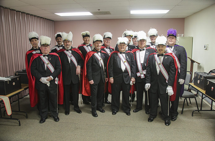 The Knights of Columbus, Fourth Degree honor guard pose for a photograph prior to the Mass of Dedication. Photo By Deacon Ken Melvin