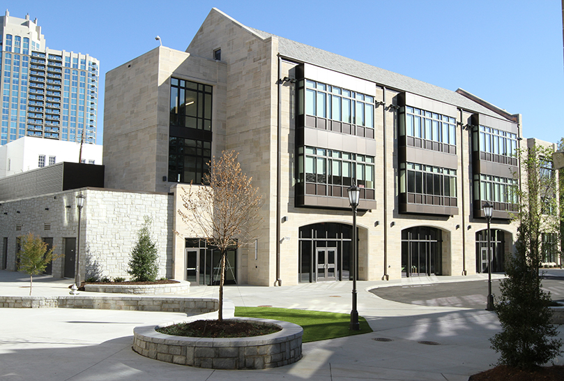 The new $25 million, 48,500-square-foot Hyland Center at the Cathedral of Christ the King, Atlanta, serves the church and its parish school. The new structure is three times the size of the original center that opened in 1952. Photo By Michael Alexander