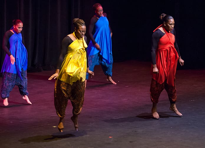 The Amazing Grace Liturgical Dancers from Our Lady of Lourdes Church, Atlanta, were one of the groups to perform a the Oct. 28, 2015 Nostra Aetate Jubilee event held at the Ferst Center at Georgia Tech, Atlanta. The evening of drama, dance and music was organized by the Archdiocese of Atlanta and the American Jewish Committee-Atlanta to honor the 50th anniversary of the Vatican document on interfaith relations for the Catholic Church. Photo by Thomas Spink