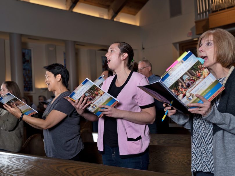 The March rehearsal of the Congress Choir was held at Roswell's St. Andrew Church. The choir will sing at the 25th Eucharistic Congress  June 17 and 18. Photo by Johnathon Kelso