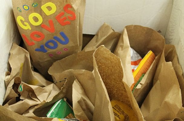 The lunches are completed and ready for delivery. Photo By Michael Alexander