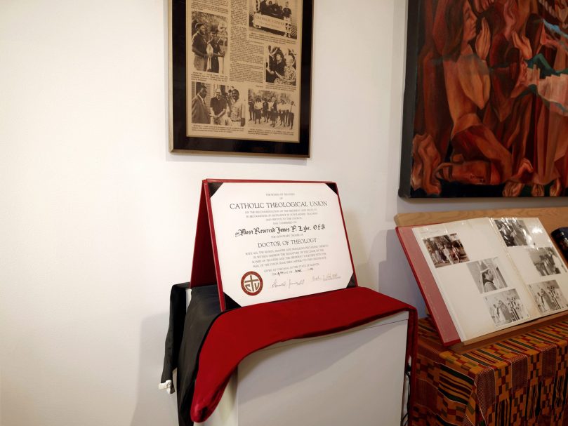 Items on exhibit inside the Archbishop James Patterson Lyke Memorial Gallery include artifacts about the archbishop's life. Photo by Johnathon Kelso