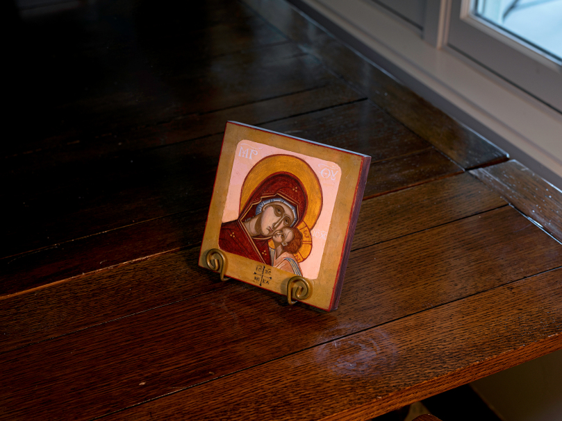 An icon of the Madonna and child photographed at the home of Betsy Orr in Washington. Photo by Johnathon Kelso