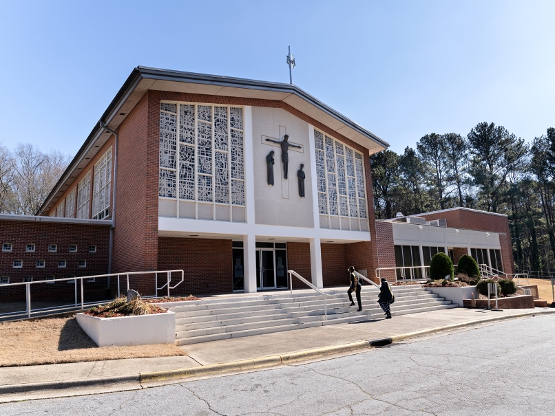 Parishioners enter St. Paul of the Cross Church for the Martin Luther King Jr. Mass held on Jan. 14. Photo by Johnathon Kelso