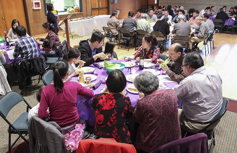 One of the recommendations of the Pastoral Plan under the key issue, Knowing Our Faith, seeks to promote occasions where families can come together around spiritual and social activities. Members of the Chinese Catholic community participate in a March 22 Lenten retreat in remembrance of the Last Supper. Photo By Michael Alexander