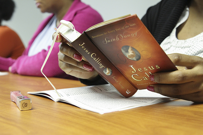 The expectant mothers participate in a morning and evening devotion period where they read Scripture, spiritual reflections and engage in discussions. Photo By Michael Alexander