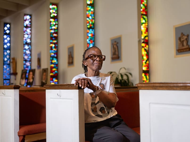 Grand Lady Brenda Goode of the KPCLA Court #313 of the Ladies Auxiliary of the Knights of Peter Claver spearheaded the Sojourning On the Road to Sainthood event at Sts. Peter and Paul Church. Photo by Johnathon Kelso