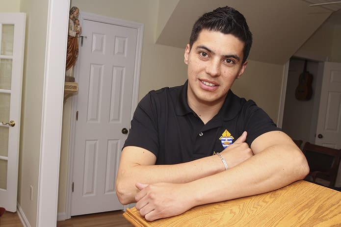 Andres Aldana, 30, is a native of Colombia, South America. Aldana is one of five children and he video chats with his family three times a week to help mitigate the homesickness. He entered formation as a seminarian for the Archdiocese of Atlanta this fall. Photo By Michael Alexander