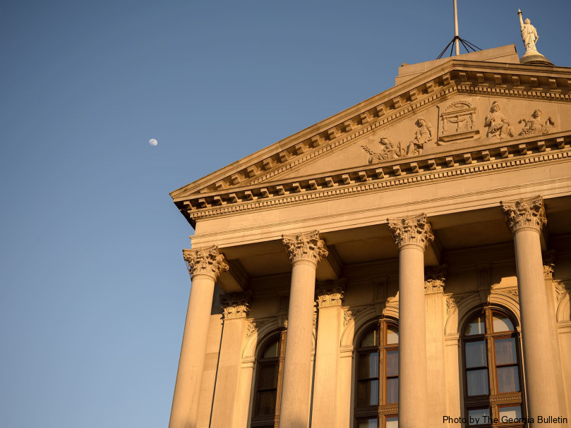 The Georgia State Capitol building is pictured on March 20, the evening of a communal vigil for Willie James Pye whose execution was that night. Photo by Johnathon Kelso