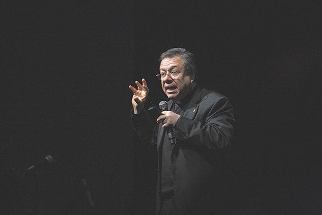 Msgr. Eduardo Chavez, a priest from the Archdiocese of Mexico, speaks in the Spanish track. He is the founder and first rector of the Institute of Guadalupan Studies.