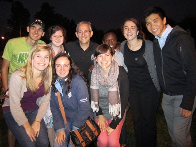 David Bereit, back row, third from left, the national director for 40 Days for Life poses with Georgia Tech Students for Life (clockwise, from back row, left) Jason Lewitzke, Monica Cahal, Pauline Nalubega, Jennifer Grant, Nick Le, Kayla Yelle Teresa Prieto and Hannah Spoerke. The students attended the Sept. 25 kickoff rally for the fall campaign of 40 Days for Life at the Feminist Women's Health Center in Atlanta, which featured Bereit as a speaker.