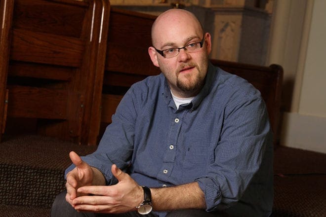 Shrine of the Immaculate Conception director of music Dónal Noonan is founder of the Atlanta Homeward Choir, a vocal ensemble of Atlanta area homeless men. Photo By Michael Alexander