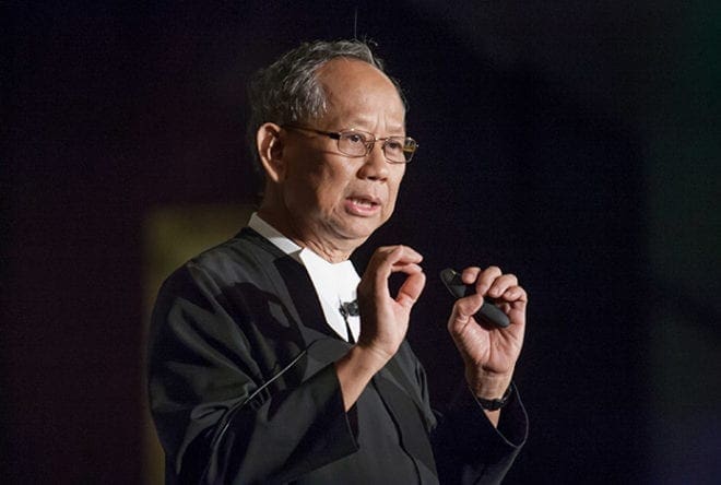 Frère Phong talks with the Vietnamese community during the Eucharistic Congress. Photo By Thomas Spink