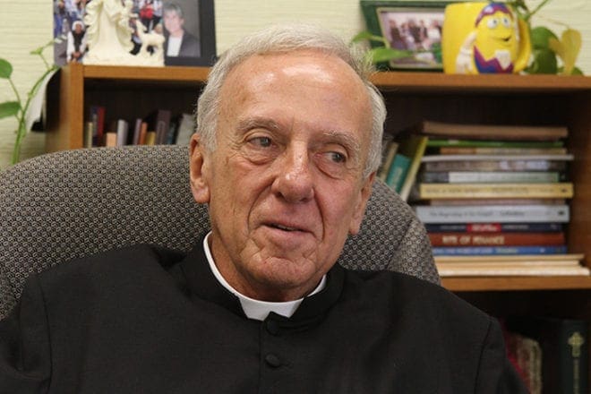 Father Richard Tibbetts has been the pastor at Holy Cross Church in Atlanta since July 2009. Photo By Michael Alexander