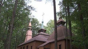 The Roswell faith community of Epiphany Byzantine Catholic Church recently celebrated the completion of the church’s refurbishment. The outside of the wooden church, which is built in the tripartite style, was damaged by arson. Photo By Allen Kinzly