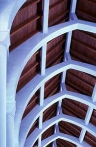 Ceiling detail in the abbey church at the Monastery of the Holy Spirit, Conyers. 