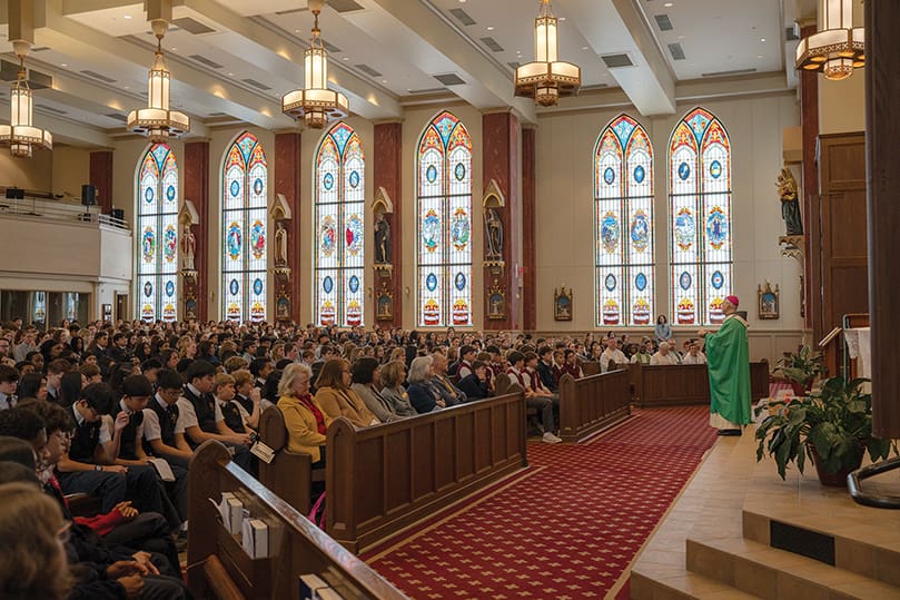 Archbishop Hartmayer offers encouragement to eighth graders